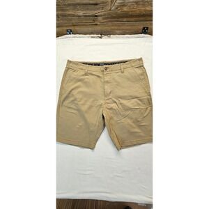 Iron Flex Mens British Khaki Flat Front Chino Shorts Size 40 Stretch I435250S